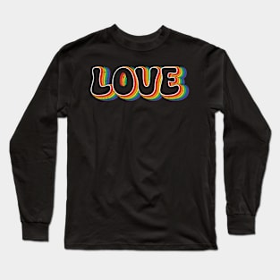 Love Design for LGBTQ Pride Supporters Retro Vintage Style Long Sleeve T-Shirt